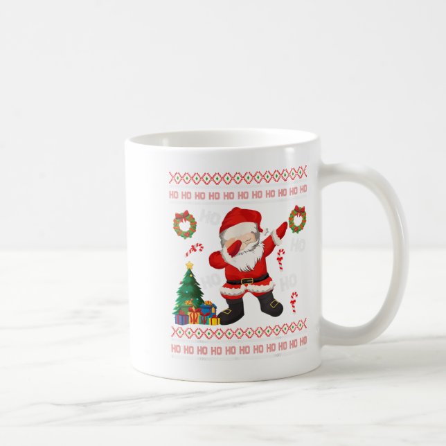 Hohoho Jultomten Dabbing Ugly jul Sweater Kaffemugg (Höger)