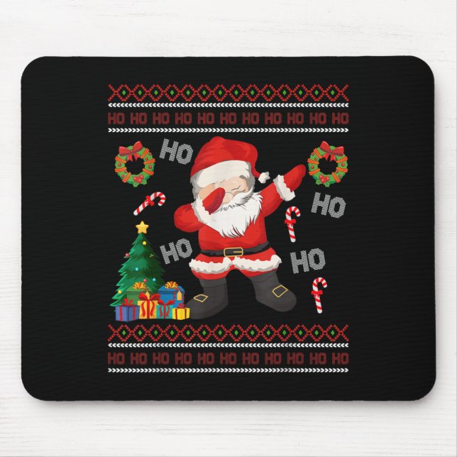 Hohoho Jultomten Dabbing Ugly jul Sweater Musmatta (Framsidan)