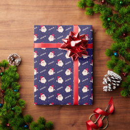HOHOHO Jultomten på marinblått Presentpapper
