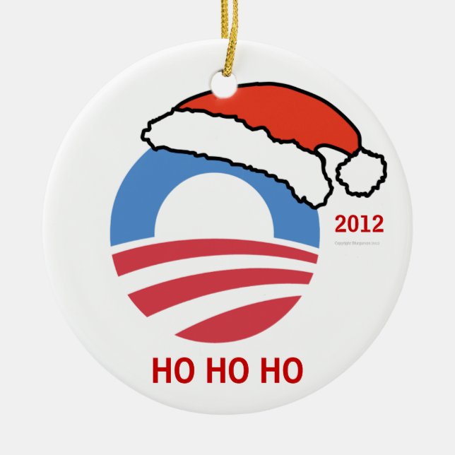 HoHoHo Obama personligprydnad Julgransprydnad Keramik (Framsidan)