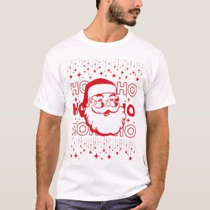 Hohoho Red Retro Jultomten Starry Himlar T Shirt