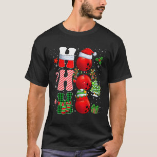 Hohoho Santa Elf Reindeer Bowling Bylls och Jesus T Shirt