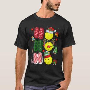 HOHOHO Santa Elf Reindeer Pickleball Bollar Julaft T Shirt
