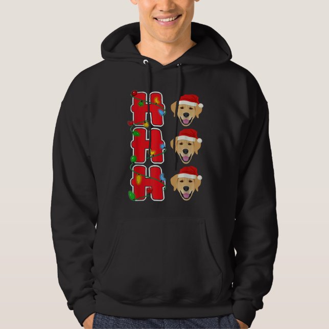 Hohoho Santa Golden Retriever jul Hoodie (Framsida)