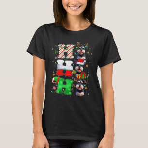 Hohoho Schnauzer Hund Santa Elf Hat Reindeer Krist T Shirt