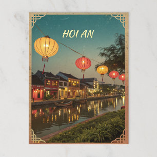Hoi An Lantern Town in Golden Retro Tone Vykort