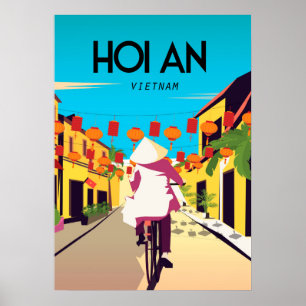 HOi An Town Vietnam-affisch Bicycle Poster