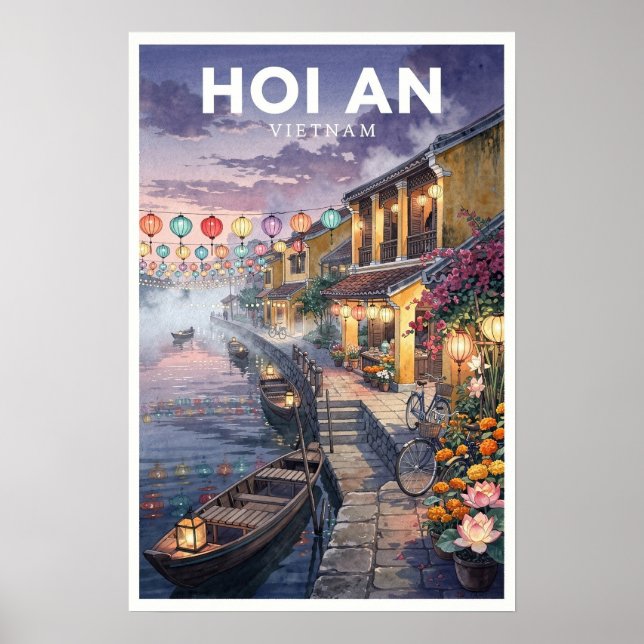 Hoi An Vietnam Vintage Resa Poster (Framsidan)