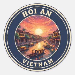 Hoi An Vietnam Vintage Resa Runt Klistermärke