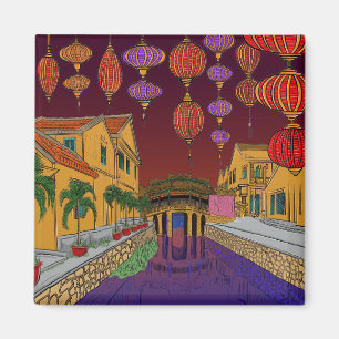 Hoi en uråldrig stad som reser Vietnam Hoian Magnet