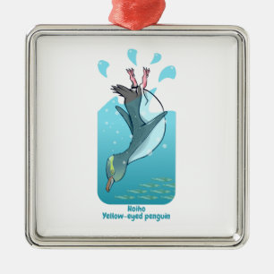 HOIHO GULT EYED PENGUIN SWIMMING JULGRANSPRYDNAD METALL