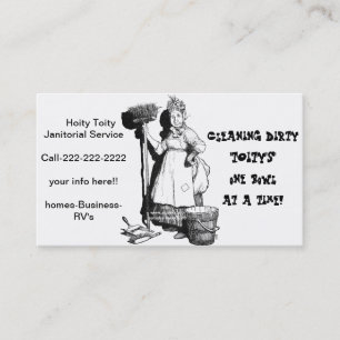 "Hoity Janitorial Toity ", Visitkort