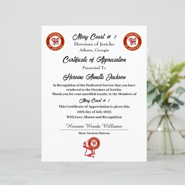 HOJ-certifikat för uppskattning (Stående Fram)