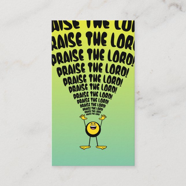 Höj de Lord Emoji-skriptkort Visitkort (Framsida)