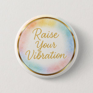 Höj Din Vibration Regnbåge Vattenfärg Energi Knapp