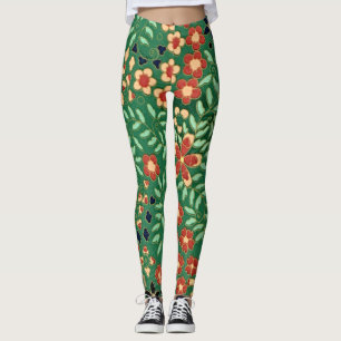 Höj dina vibes med Grönt japansk Blommigt Leggings