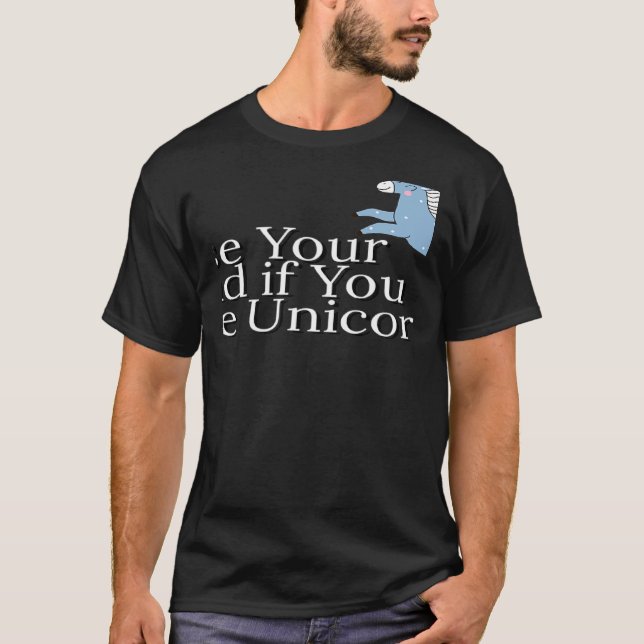 Höj handen om du Kärlek Unicorns T Shirt (Framsida)