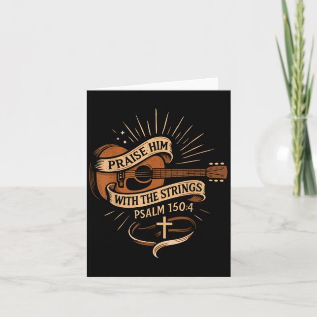 Höj honom med de strängar Jesus akustiska väktaren Kort (Framsida)
