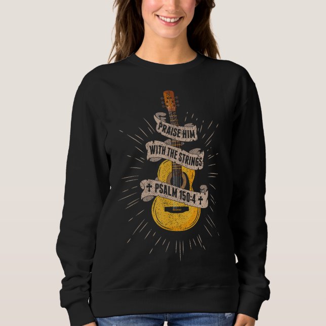 Höj honom med de strängar Jesus akustiska väktaren T Shirt (Framsida)