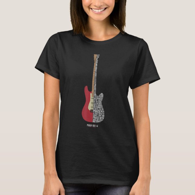 Höj honom med strängar - Psalm 150 - Electric Gui T Shirt (Framsida)
