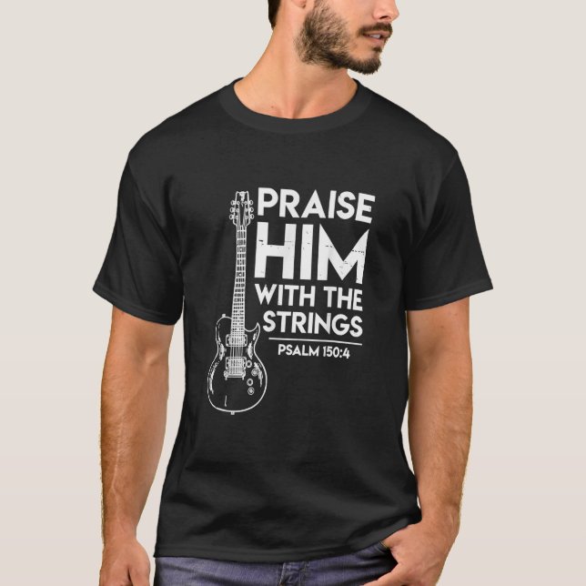 Höj honom med strängarna Psalm 1504 och Bass T Shirt (Framsida)