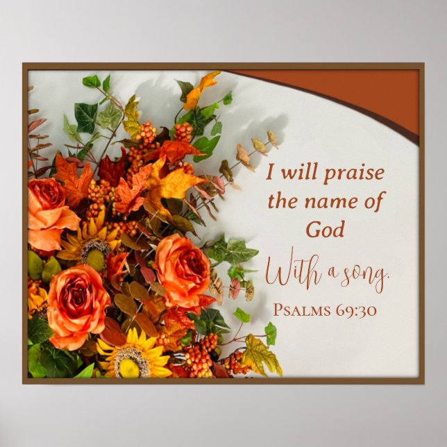 Höj honom med Thanksgiving Poster (Framsidan)