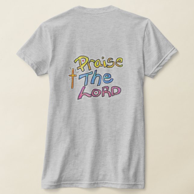 "Höj LORD" med Kor Christian Dam T Shirt (Laydown Baksida)