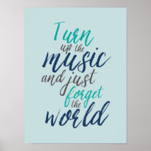 Höj musiktecknen Hand Calligraphy-Poster