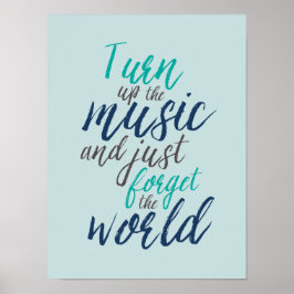 Höj musiktecknen Hand Calligraphy-Poster Poster