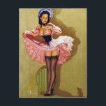 Höj musknapp vykort<br><div class="desc">Vintagens pinup.</div>