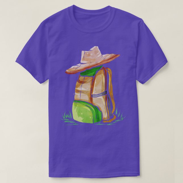 Höj ryggsäck med hög för camping t shirt (Design framsida)