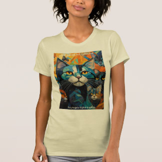 Höj Stil med Kattkubistisk konst T Shirt