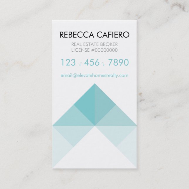 Höja visitkortar för hemfast egendomanpassadet visitkort (Baksida)