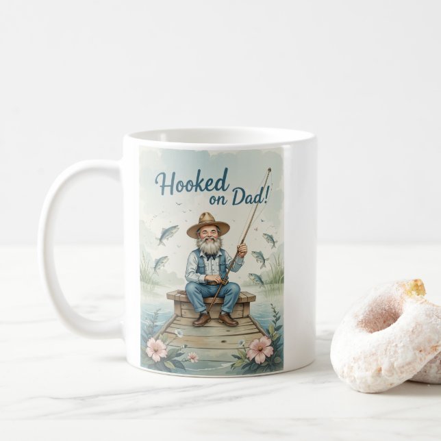 Hojad på Pappa Fishing Fars dag Funny Kaffemugg (Med munk)