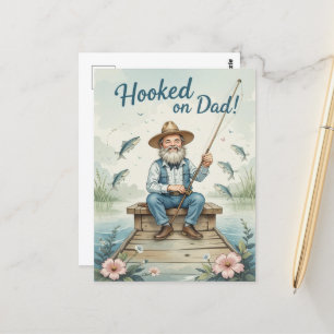 Hojad på Pappa Fishing Fars dag Funny Vykort