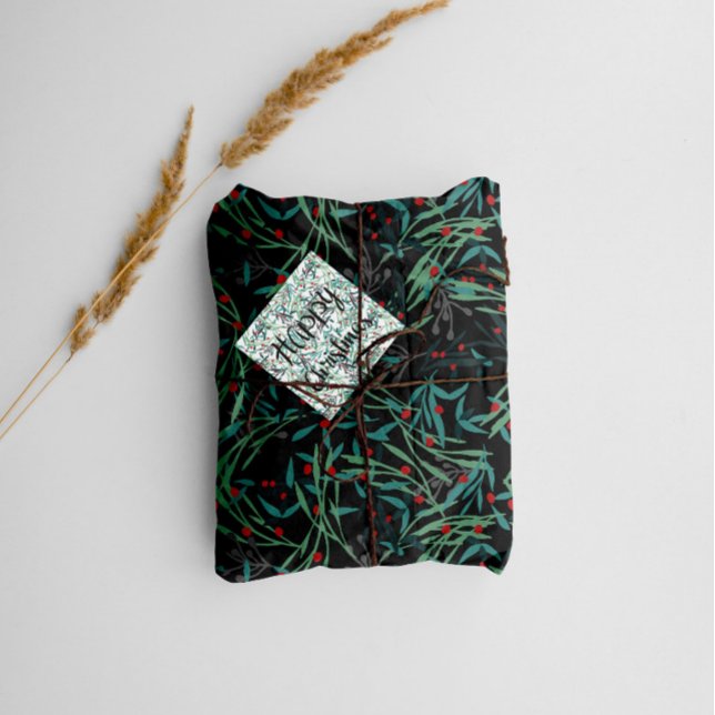 Hojas de acebo para envolver tus regalos presentpapper (Christmas gift wrapping paper with botanical prints)