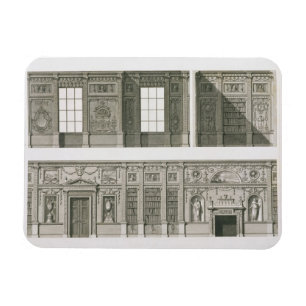 Höjd av bibliotek på det Syon huset, c.1760-69 Magnet