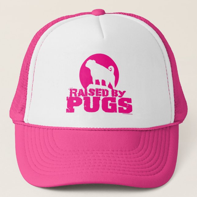 HÖJD AV PUGS-Shock rosa Truckerkeps (Framsida)