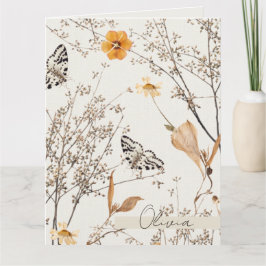 Höjd Blommigt Butterfly Tack Kort