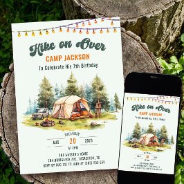 Höjd över Camping 7:e Födelsedagsfest Inbjudningar