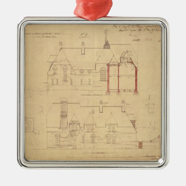 Höjder för det röda huset, Bexley Heath (skriva Julgransprydnad Metall (Framsidan)