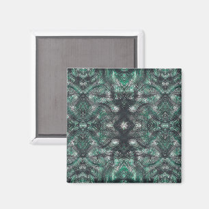 Höjder Mörkgrön Abstrakt Akvarell Art Magnet