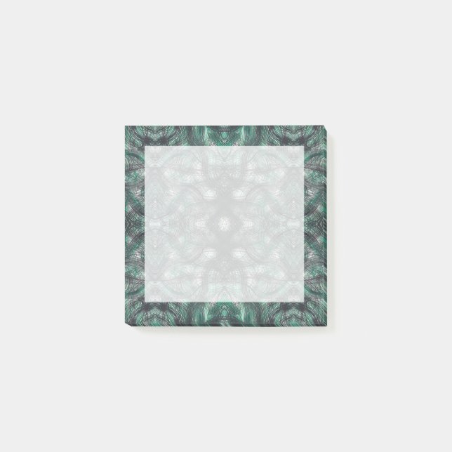 Höjder Mörkgrön Abstrakt Akvarellkonst Post-it Block (Framsida)