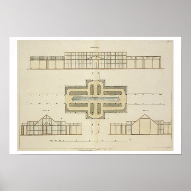 Höjder och markplan för växthus, från " poster (Framsidan)