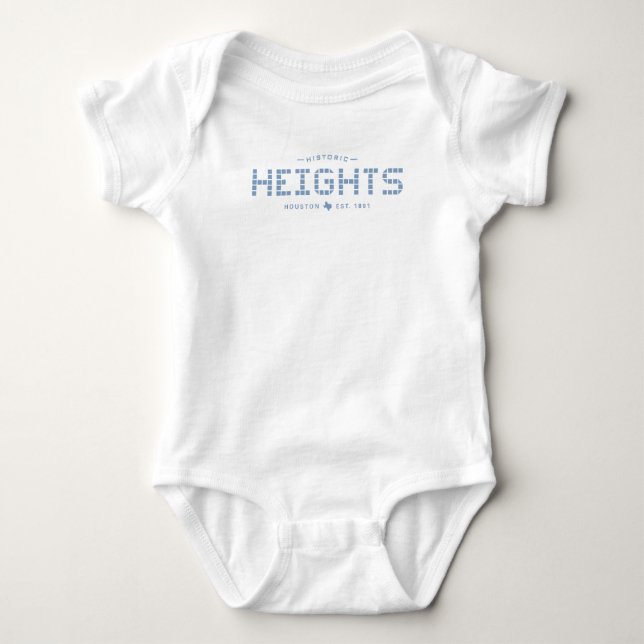 Höjder Tile, Blå Tile, Houston Heights Baby Body T Shirt (Framsida)