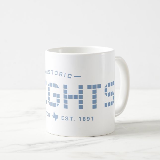 Höjder Tile, Blå Tile, Stor, Houston Heights Kaffemugg (Framsida höger)