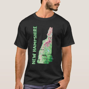 Höjdkarta över New Hampshire State Storstadsområd T Shirt