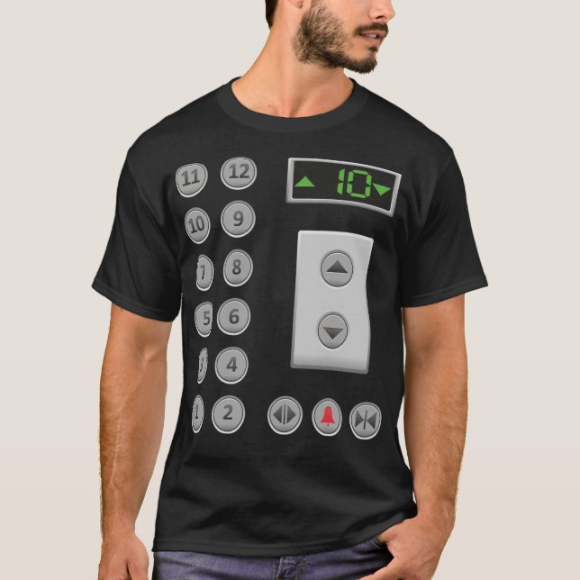 Höjdknappar Funny Elevator T Shirt (Framsida)