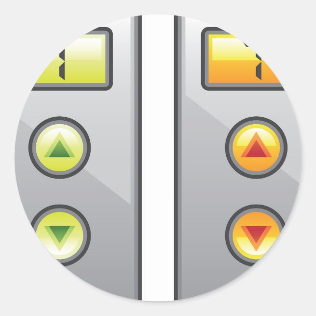 Höjdknappar Runt Klistermärke (Framsida)