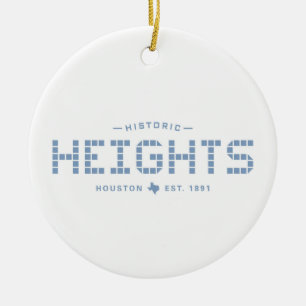 Höjdplattan, blå plattan, Houston-höjder Julgransprydnad Keramik